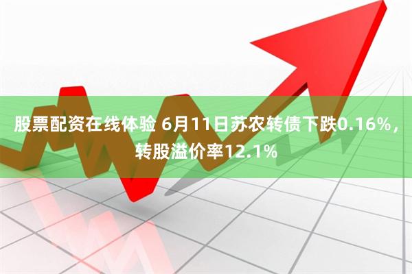 股票配资在线体验 6月11日苏农转债下跌0.16%，转股溢价率12.1%